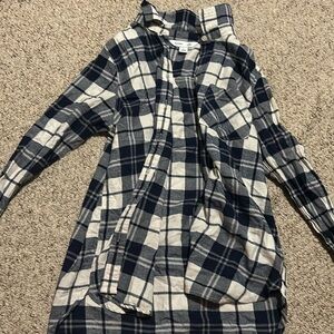 Blue and white old navy flannel